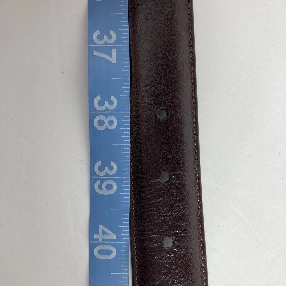 Farah Leather Belt Mens 40 Burgundy‎ Brown Gold Buckle Bonded Y5GW